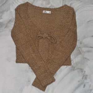 Hollister fuzzy sweater crop top